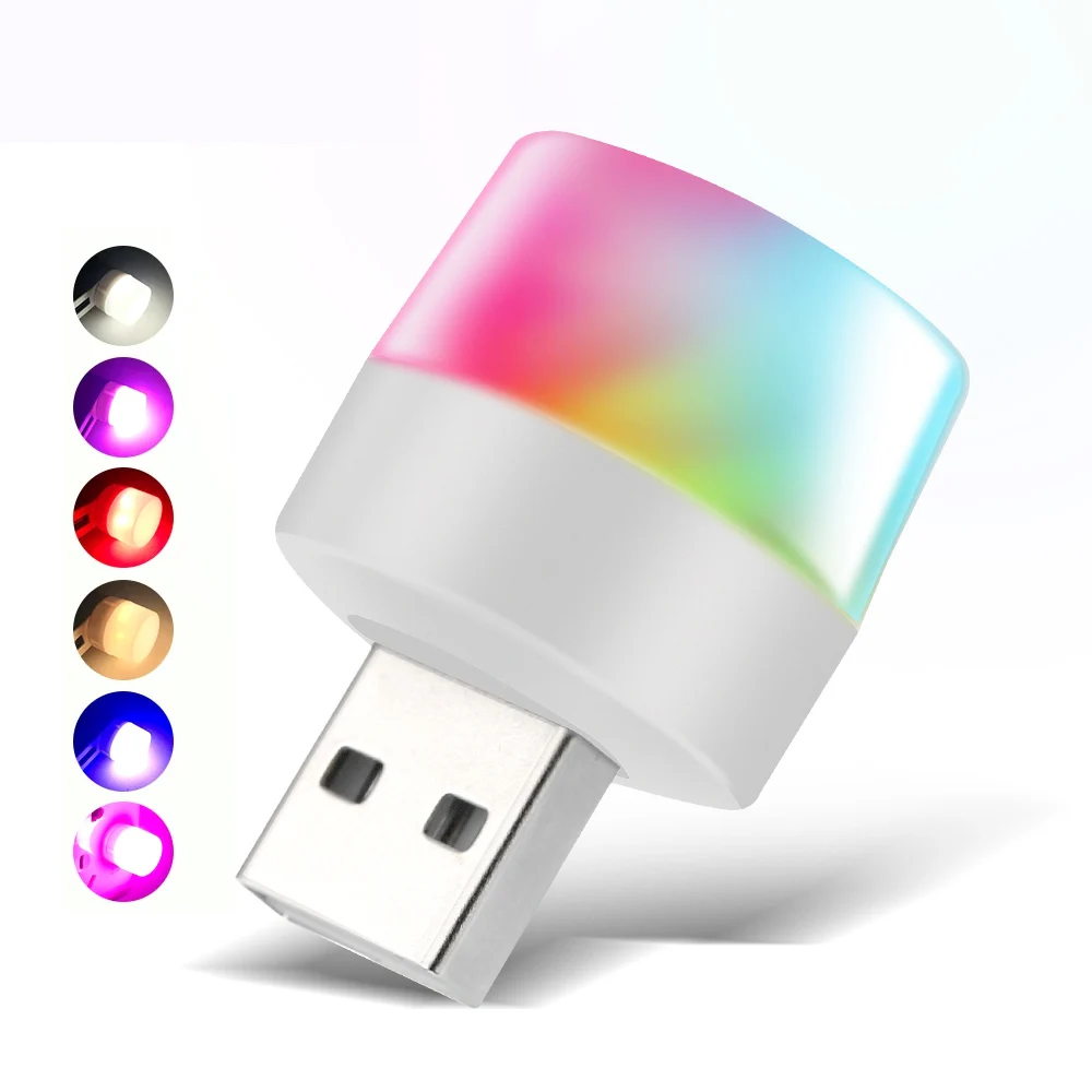 Mini Plug Lamp Computer Mobile Power Charging USB Small Round Light Eye Protection LED Bedside desk decor night light table lamp