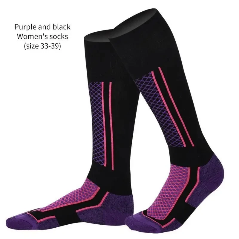 2024 Winter Warm Thickening Sports Stockings Women Men Children Anti-Cold Skiing Outdoor High Ski Stockings Hiking Socks