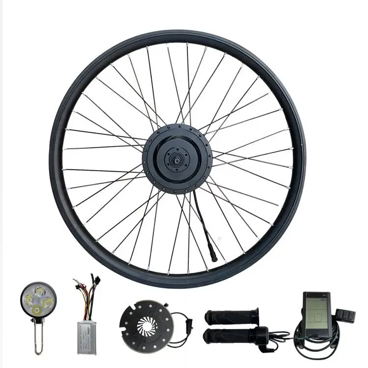 Electric Wheels 17 Inch Hub Motor Motorcycle Kit Snow Bicycle Conversion with Battery