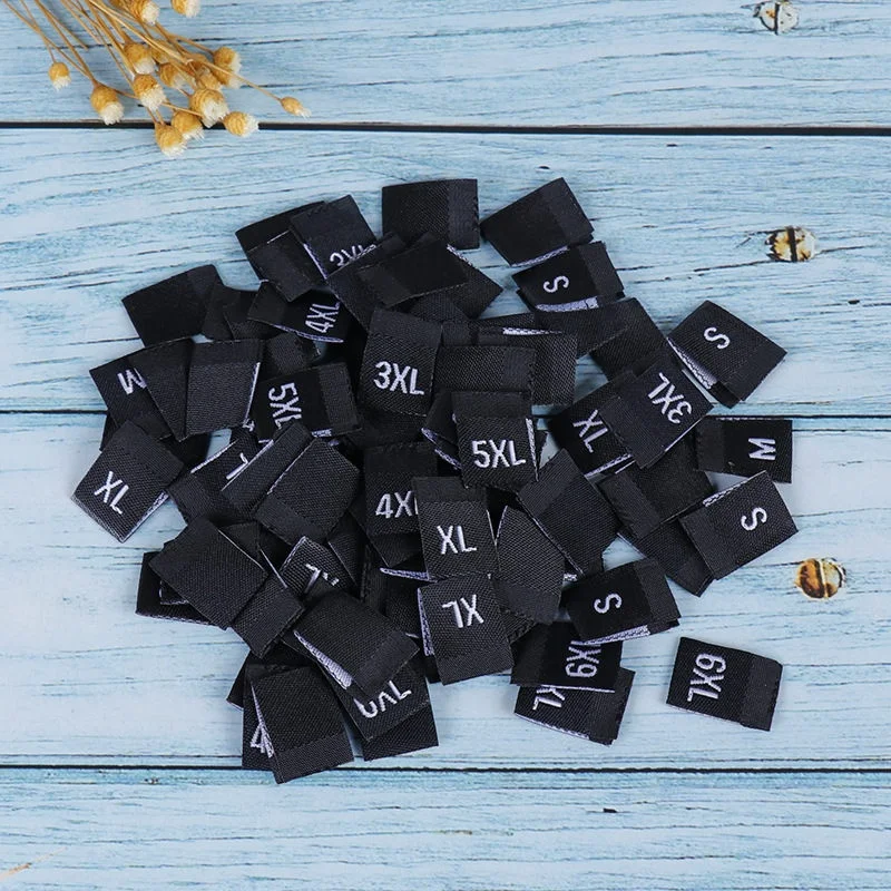 Custom Main Clothing Woven Size Label Embroidered For Brand Name Clothing Labelsgarment Cheap Woven Clothing Label