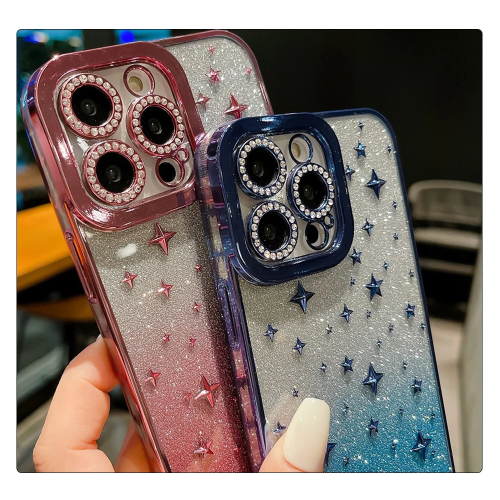 for iphone 11 case king Soft TPU  luxury cases 14 Pro Max 13 12 11Pro Max Fashion Camera Bling Paper Cases Hard Shockproof Cover