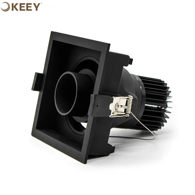 
2020 Keey new arrival led grille panel light black led grille lamp 10w square led grille downlight indoor GS611 