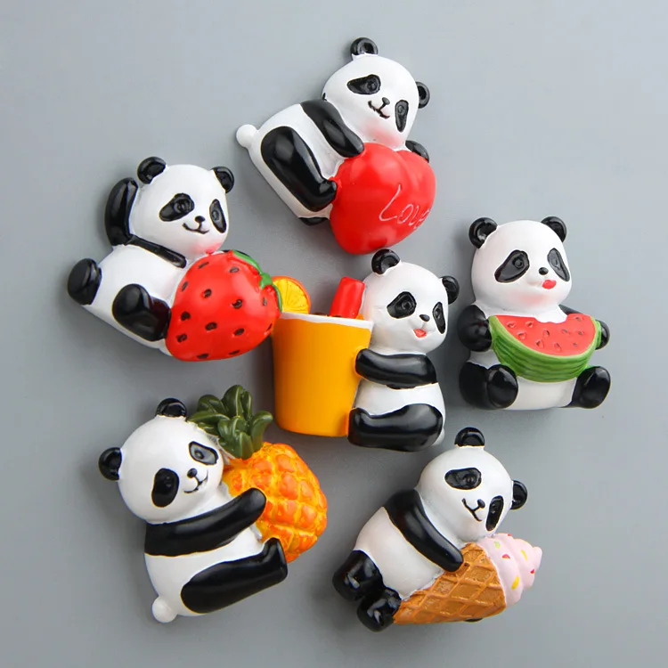 Custom 3D Resin Fridge Magnets Souvenir Animal Panda Resin Fridge Magnets