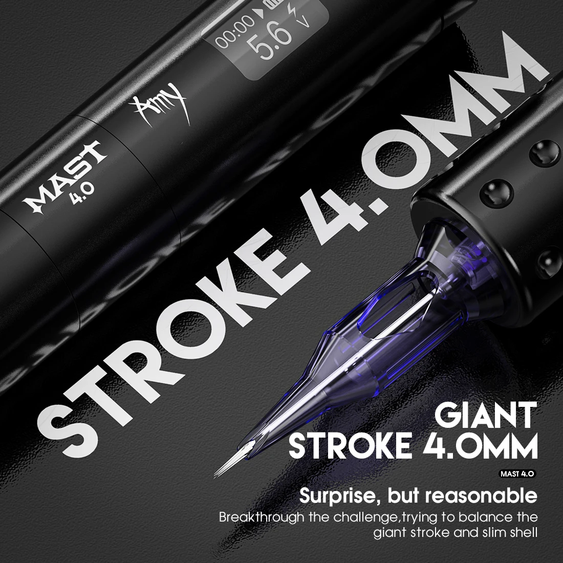 Wholesale Dragonhawk Mast Tour Amy  4.0mm Stroke Slim RCA Wireless Tattoo Gun Tattoo Pen Machine