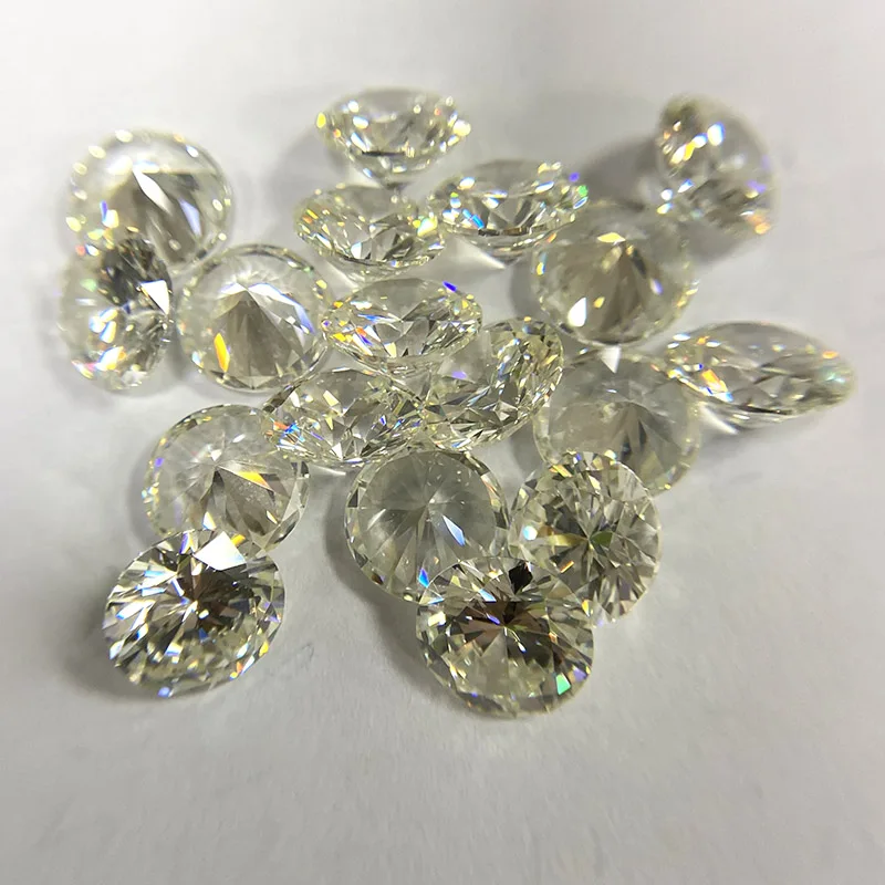 Hot sale loose brilliant round cut Light yellow Cz stone cubic zircon synthetic diamond cz