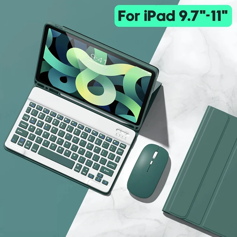 For Ipad blue tooth wireless touchpad keyboard case with mouse combo for laptop