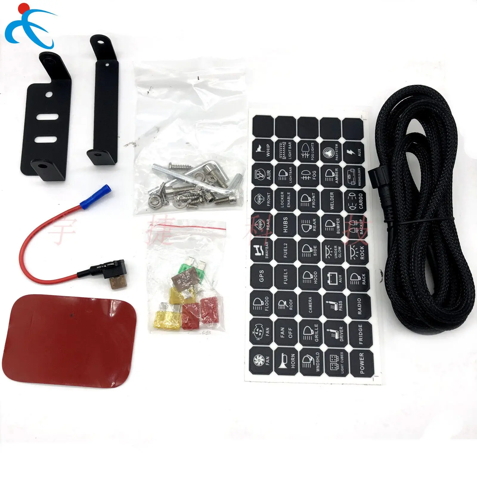 6 Gang Switch Panel Universal Circuit Control Relay System with Fuse Wiring Harness Automatic  ON-Off LED Switch Pod for Cars