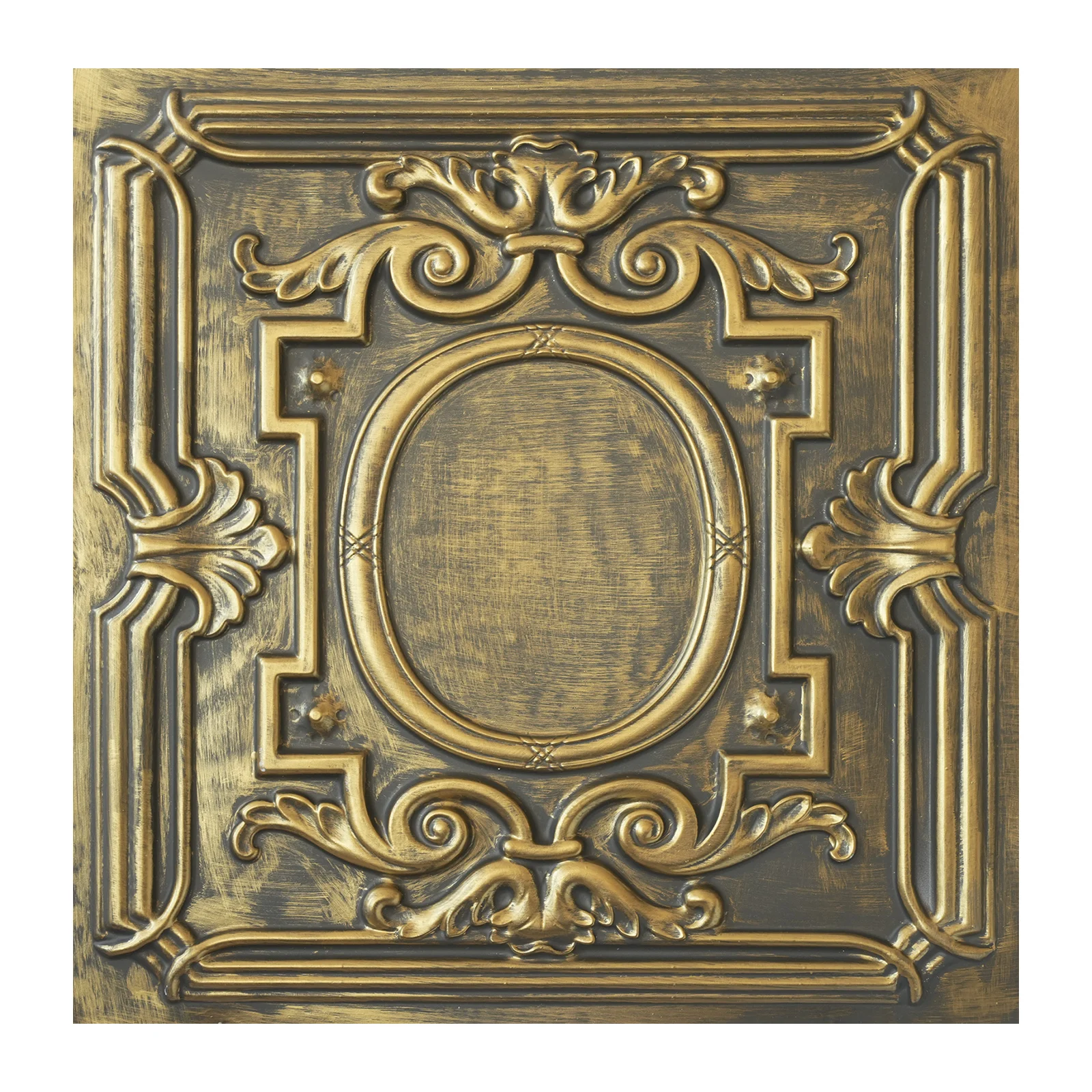 Faux painting worn-out nightclub ceiling boards Emboss interior wall panel Decorative tin wall tile PL15 ancient gold