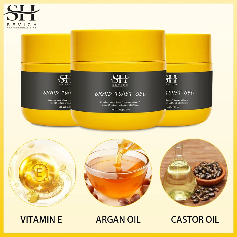 Private Label Hair Braiding Gel Castor Oil Nourishing Scalp Extra Hold Shine Jam Braid Gel