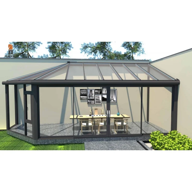 Modern French Design Small 4 Season Glass Room Winter Garden House Aluminum Sunroom With For Outdoor Backyard