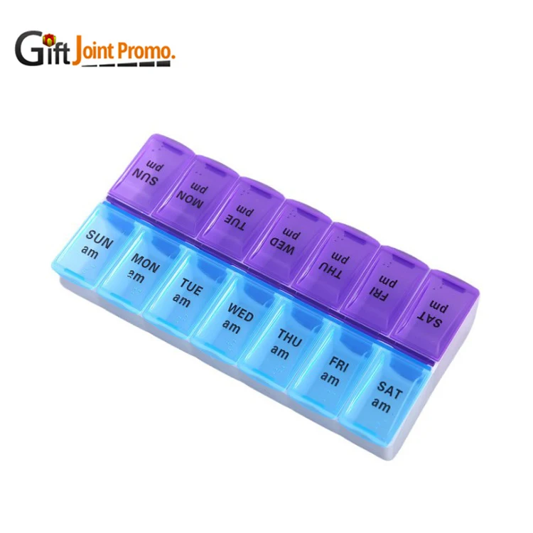 1PC 2 Row 14 Grids Medicine Storage Organizer Container Case Weekly Pill Cases