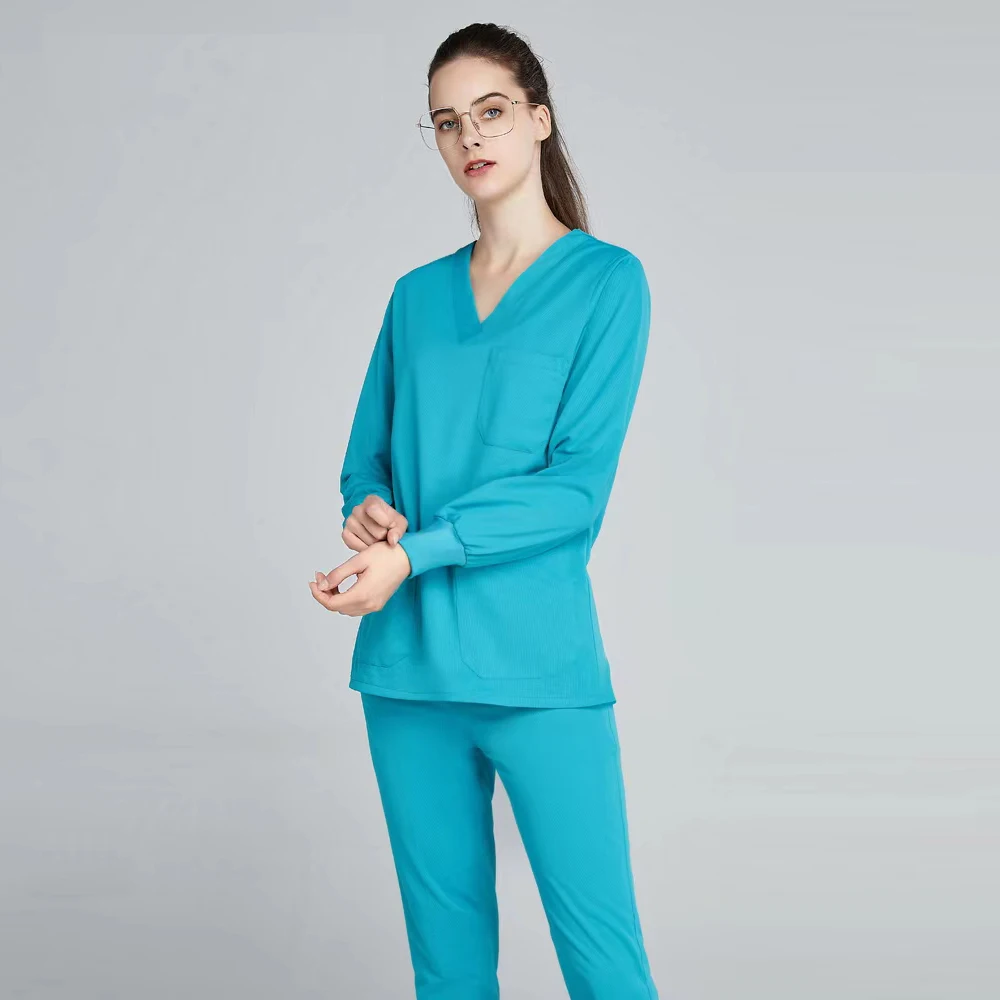 blusas medicas Hospital Uniforms Medical Scrubs Nurse Long Sleeve Jacket Scrub Suit For Women