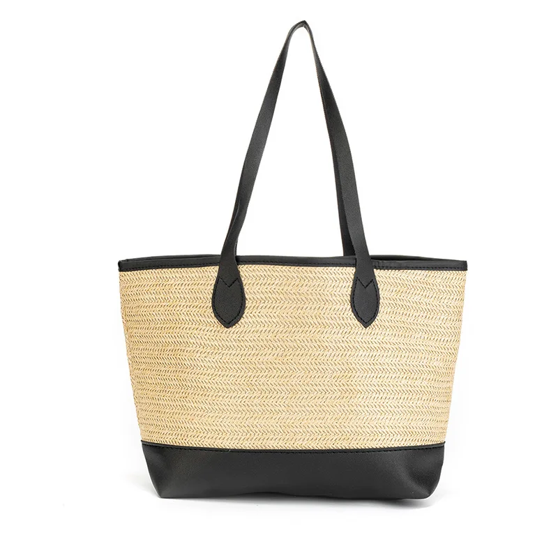 Casual Woven Summer Beach Rattan Straw Bag Handbag Lady Chain Single Shoulder Crossbody Bag Small Hand Bag