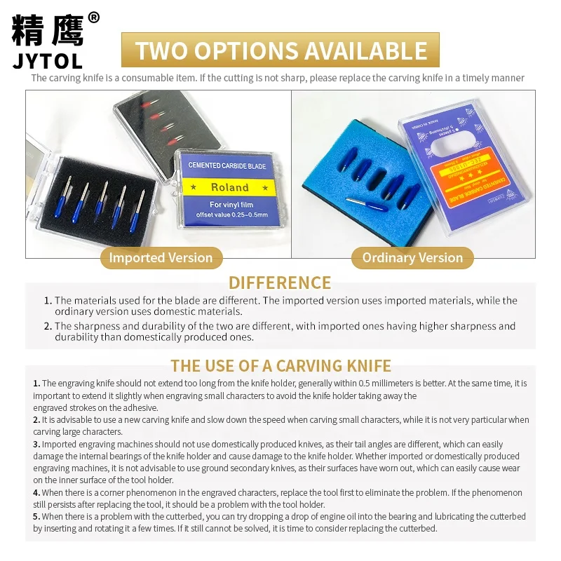 Roland Plotter Blade vinyl blade cutting  30/45/60 Degrees Replacement Blades sets Cutting plotter knives