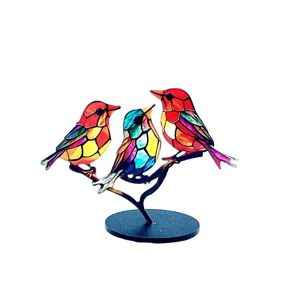 Hot Selling Metal Handicrafts Bird Home Ornaments Flat Creative Color Bird Decoration Iron Animal Stained Birds Decor