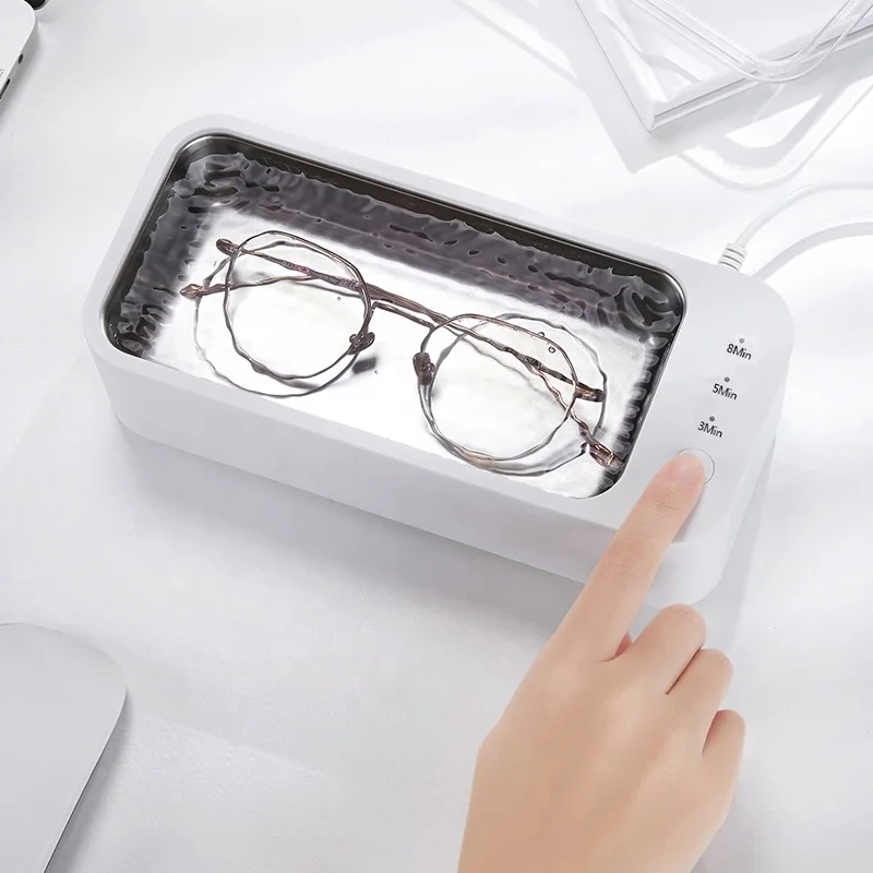 Заводской бытовой ультразвуковой очиститель очков с логотипом на заказ, двухъядерный источник питания для стиральной машины