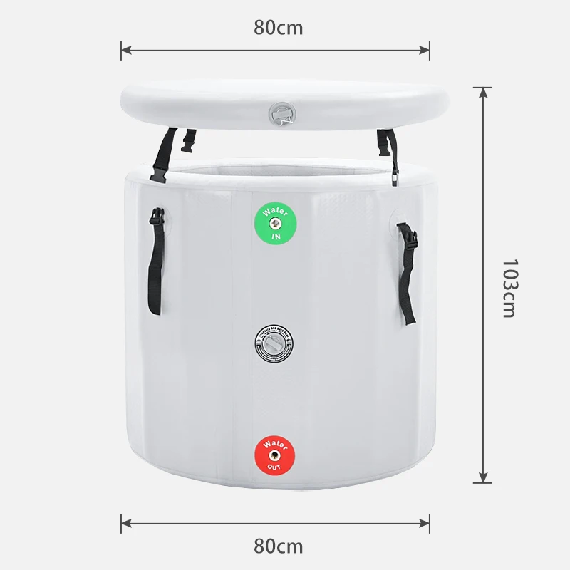 Drop Stitch Technology Water Chiller Recovery Bathtub Inflatable Portable Ice Cold Plunge Oval Hot Bath Tub With Steps For Sale