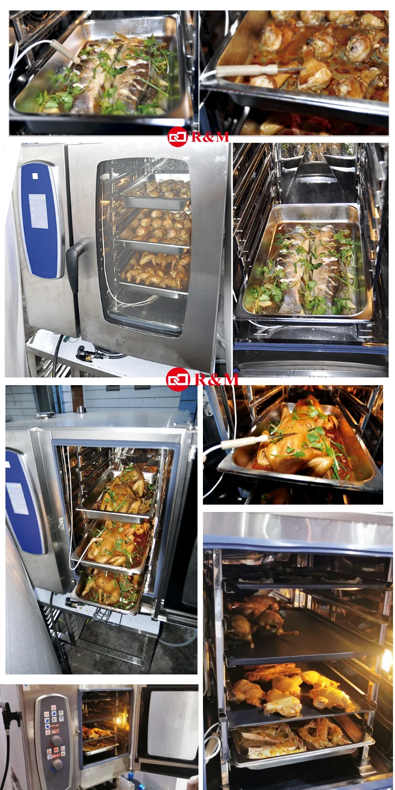Electric kitchen mini small countertop combi oven commercial automatic boiler combination steam steamer oven for sale price cost