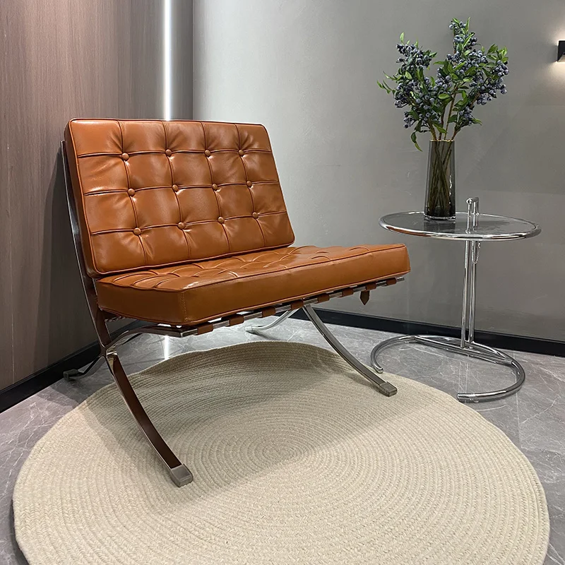 Modern danish waiting reception chairs luxury sofa accent chair for living room upholstered black leather mid century chair