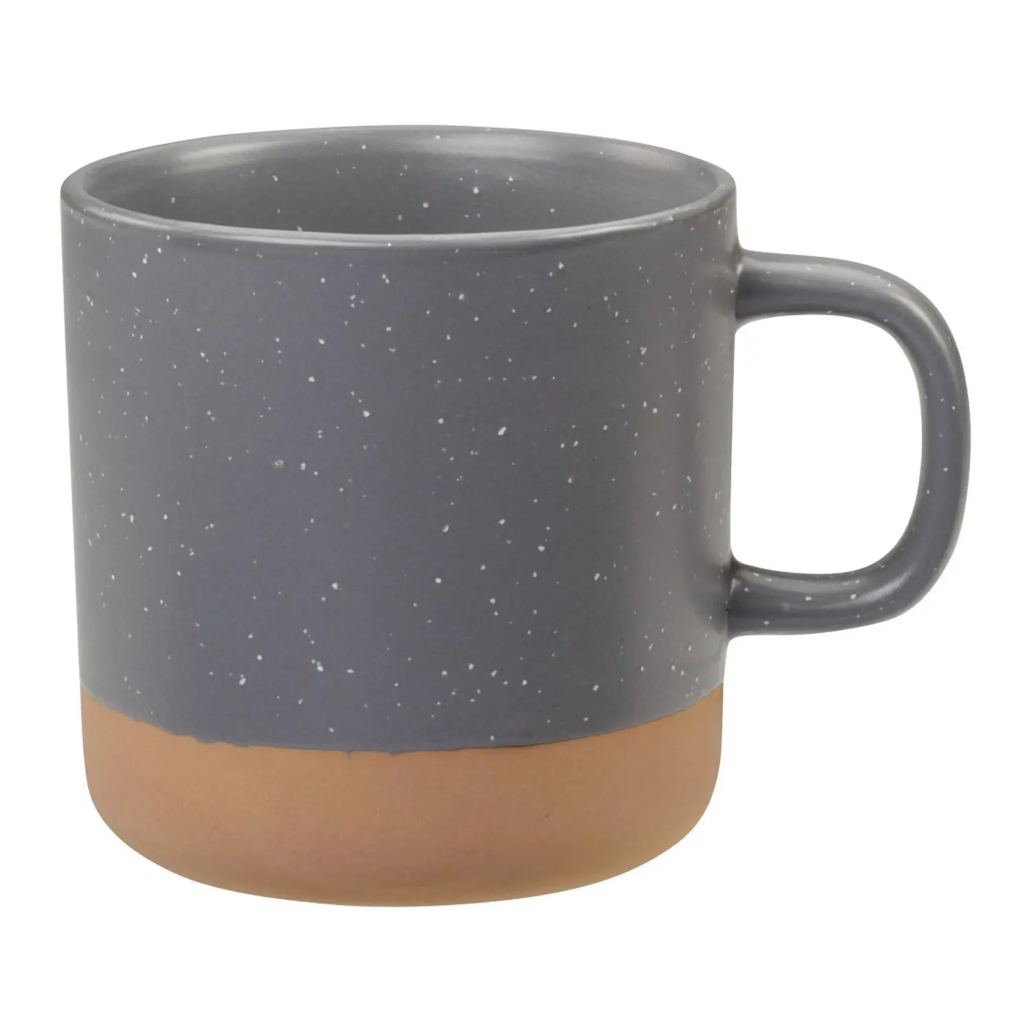 GZYSL Factory Custom Two Color Combination matte white/black Speckled Breakfast Milk Tea Water Coffee Stoneware Mug with Dot