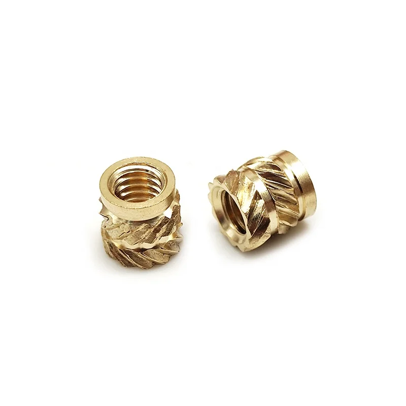 China Large Stock M1.6 M2 M3 M4 M5 M6 Threaded Insert Brass Knurled Hot Melt Insert Nuts for Plastic Injection