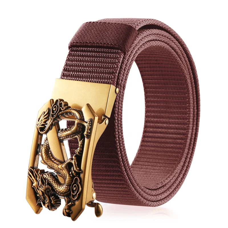 
193503 DaPai 2021 New Braided Strap Belt Adjustable Automatic Alloy Buckle Nylon Men Belt 