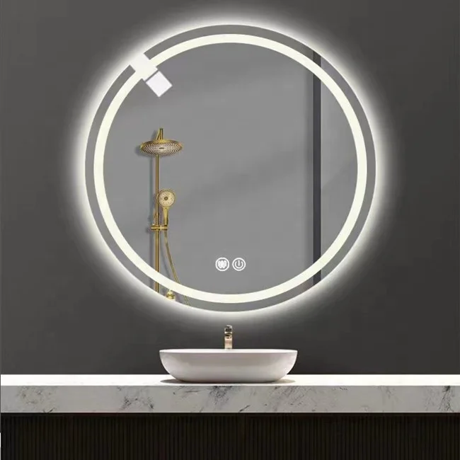 Factory Smart Round salon espejos mirrows Decoration Make Up makeup mirror with led light Lights For Bath Bathroom Home