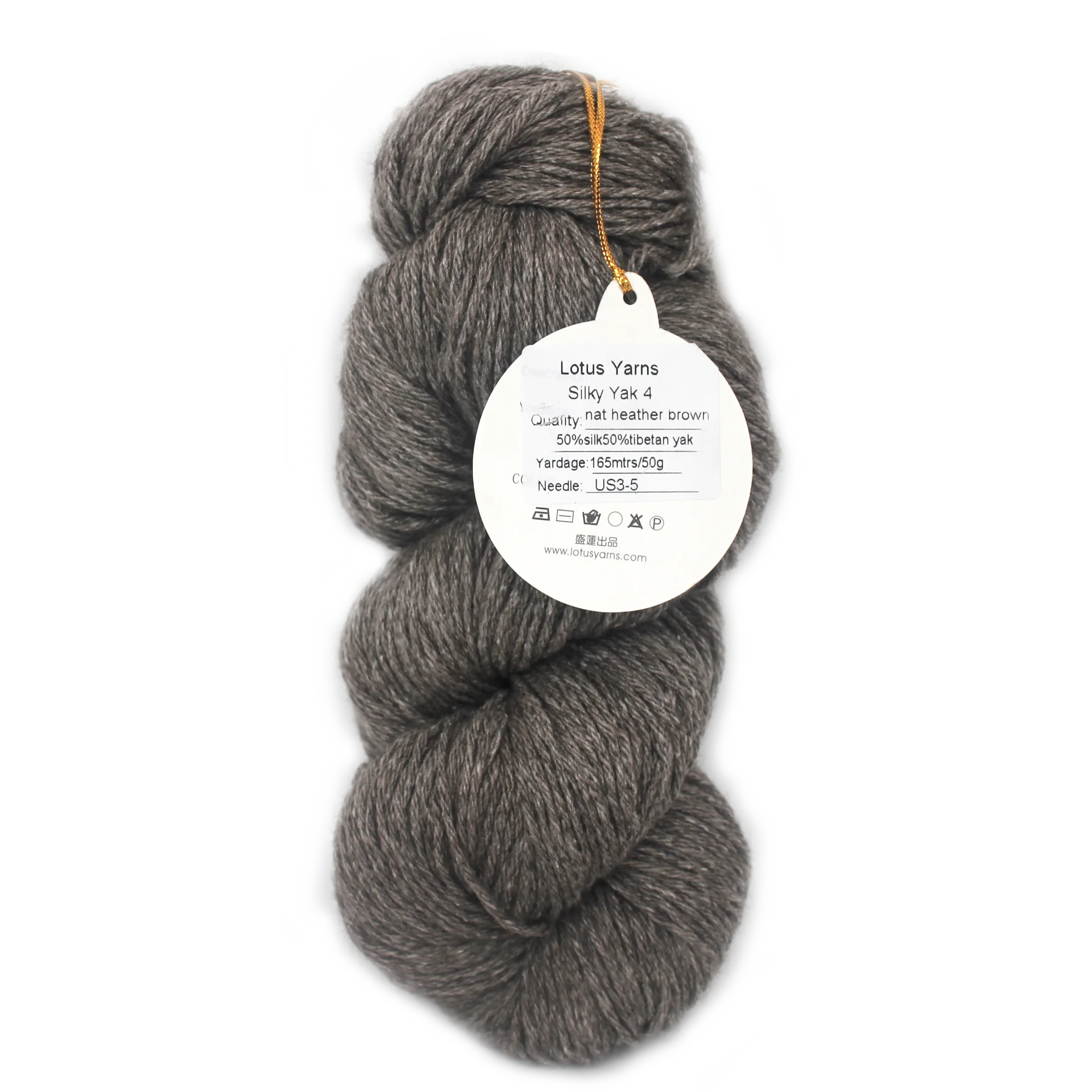 Lotus  50%Silk 50%Yak Hand Knitting  Undyed Yarn Color Nat Brown