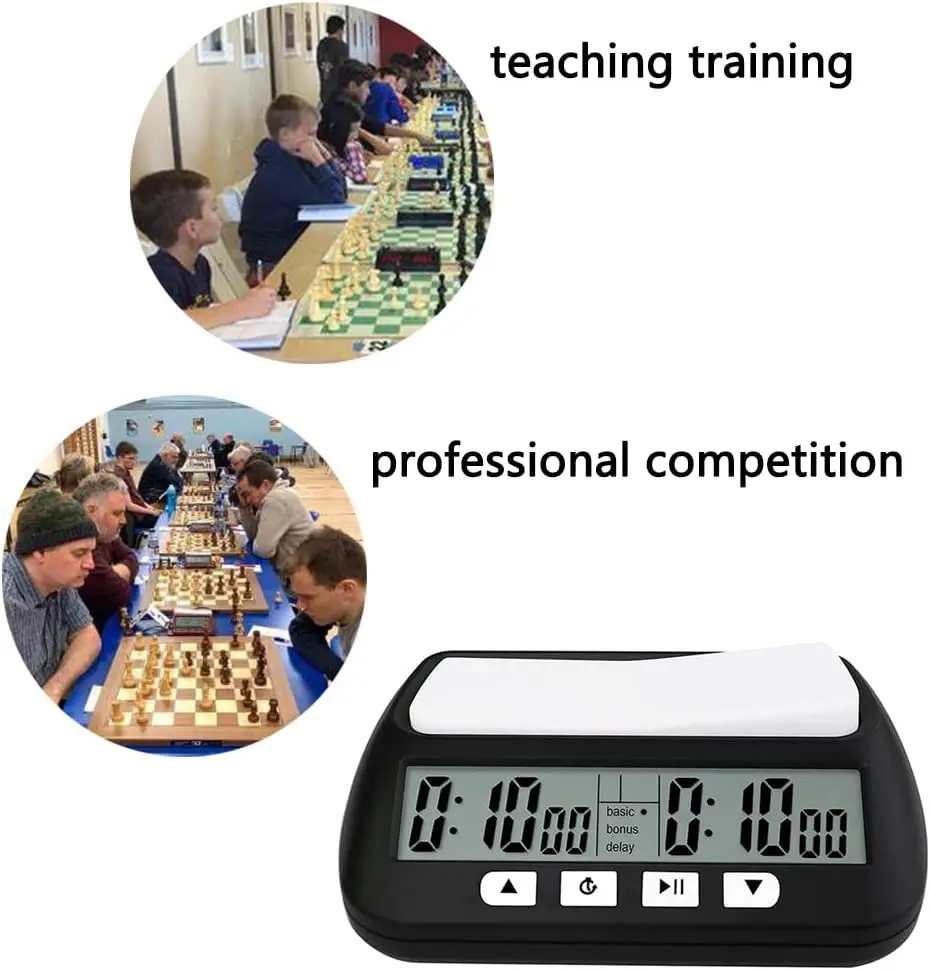 Chess Clock Professional Digital Chess Timer Count Up Down Timer with Clock Board Game Bonus and Delay