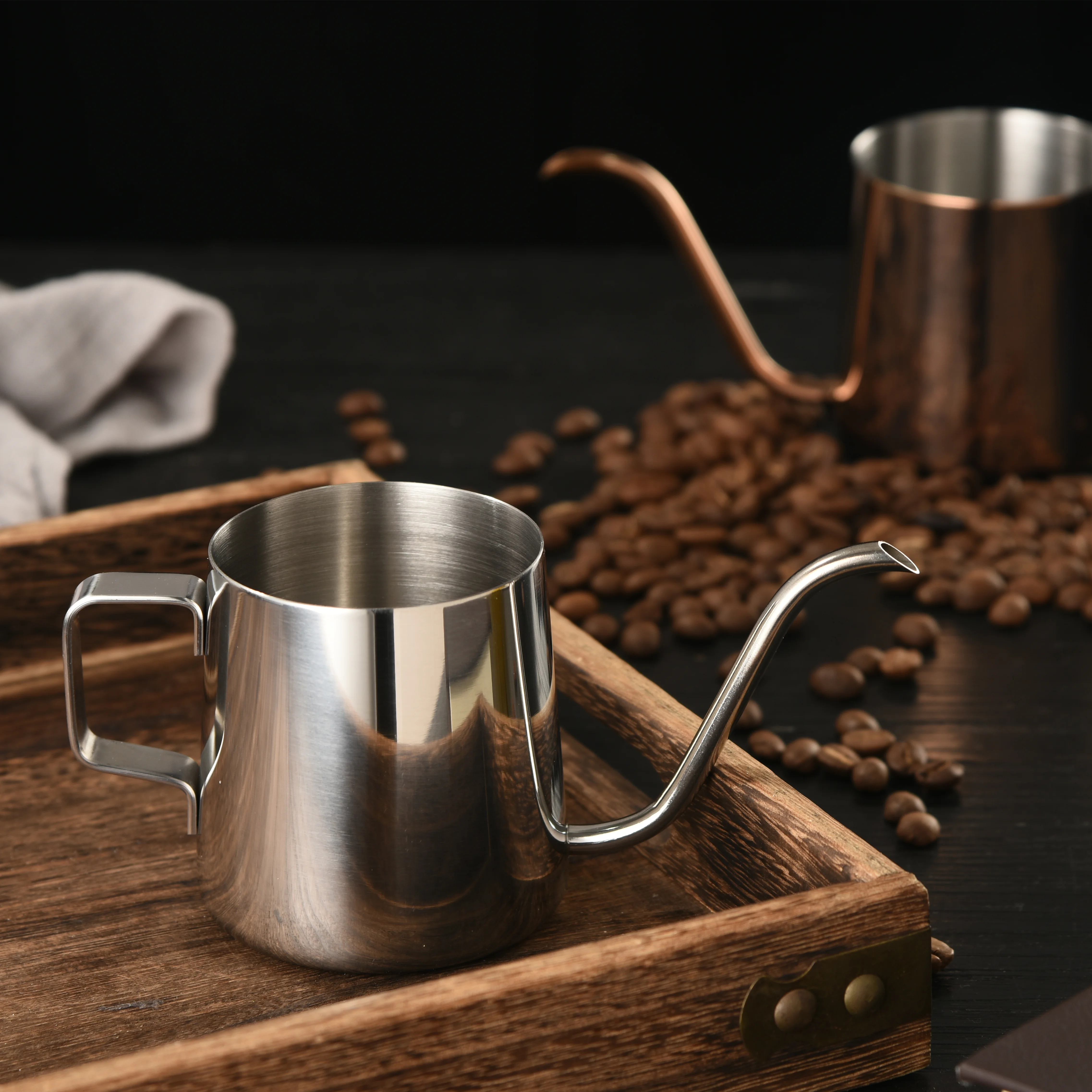 Hot selling hand milk jugs coffee drip kettle coffee kettle gooseneck stainless steel coffee pot