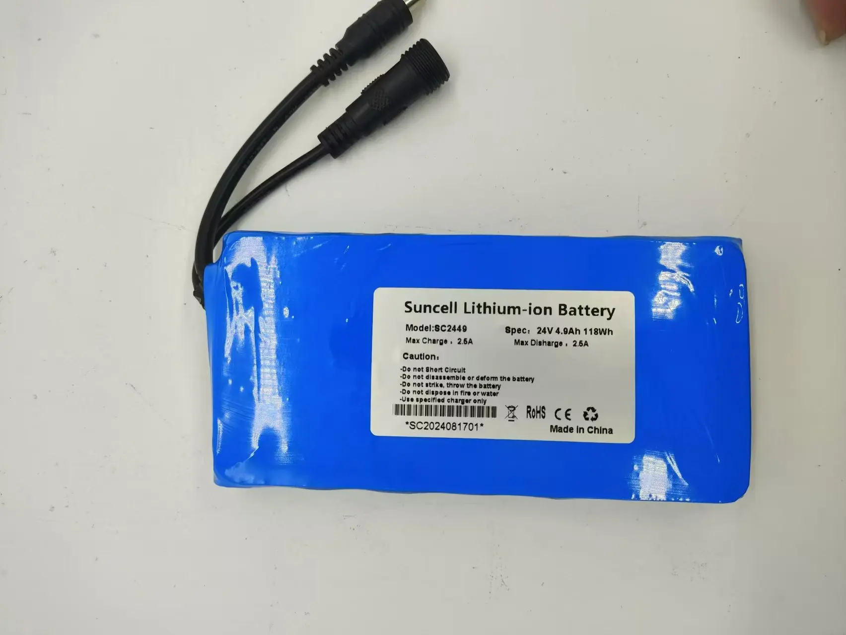 24V 4.9Ah lithium battery pack SAMSUNG 21700-50GB  5000mAh cell