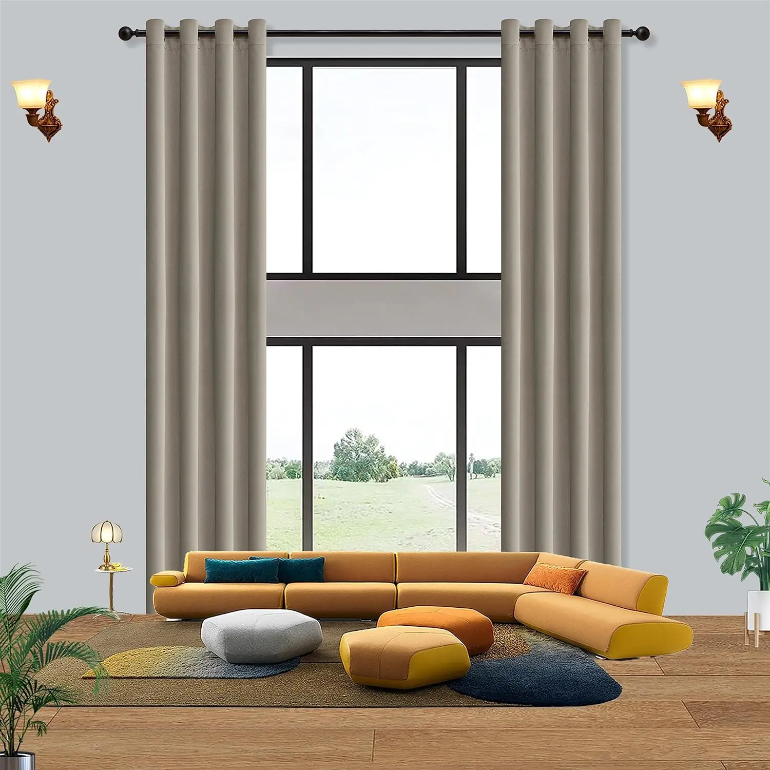 Extra Long Curtains High Ceiling Drapes for Living Room, Tall Custom Made Blackout Bedroom Loft Theater 1 Panel Grey