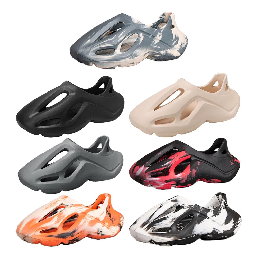 Custom Graffiti EVA Foam Runner Slides Barefoot Quick Dry Sport Sneaker Slippers Rubber Sandals Beach Shoes Sneaker for Men