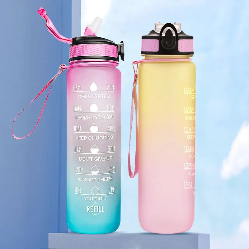 1 lt litro personalizada sport motivadora fitness tritan para gimnasio gym water bottle deportiva botella de agua motivacional