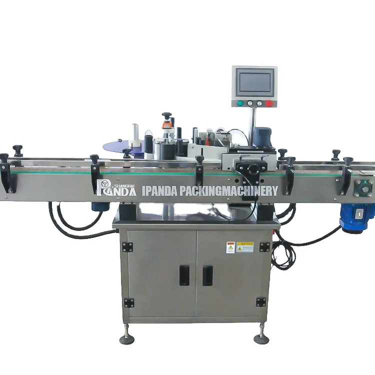 Automatic Round Pet Glass Plastic Bottle Self Adhesive Sticker Wrap Around Applicator Labeling Machine