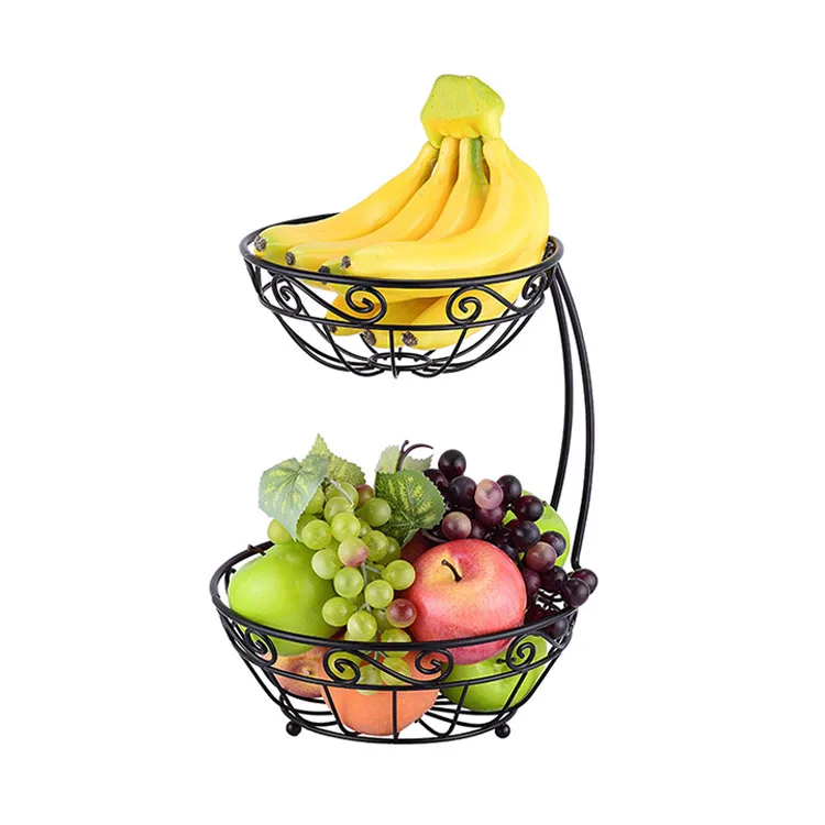 2 Tier Metal Hanging Fruit  Basket