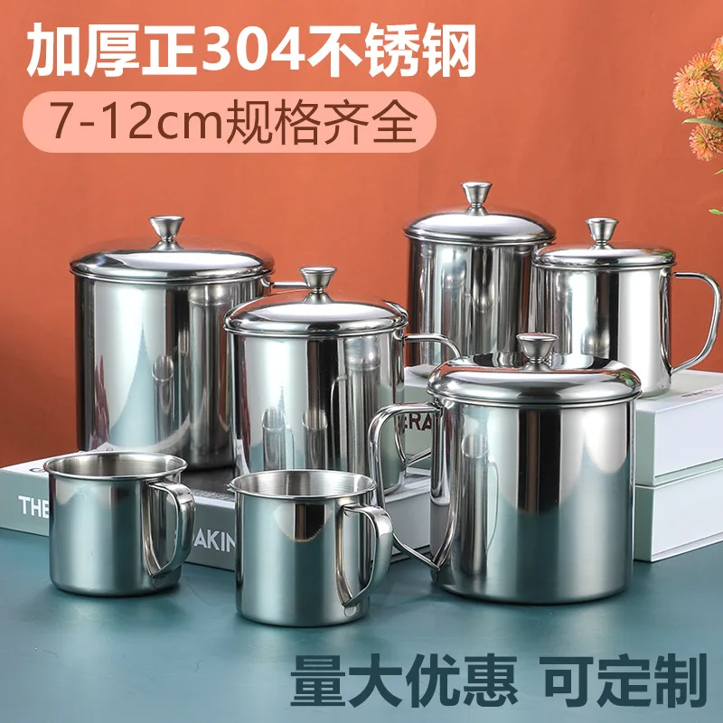 anti-scalding Camping Coffee tea Drink Metal Cup Stainless Steel Sublimation mouth water cup Travel Mugs with Handle and lid