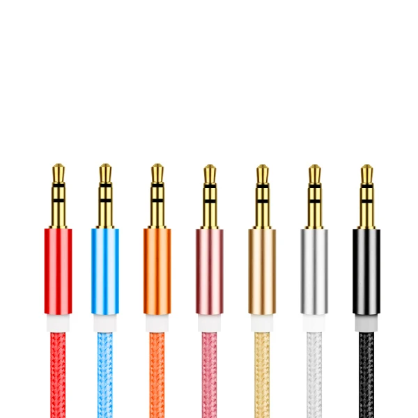 Customized length 3.5mmJack Male to Male Aux Audio Cable connector For Car Mobile Headphone
