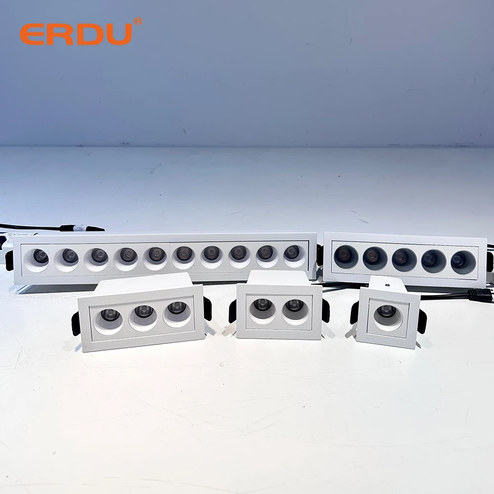 ERDU Led Grill Light Led Recessed Linear Led Spotlight with Anti Glare Lens Commercial Linear Spotlight Downlight