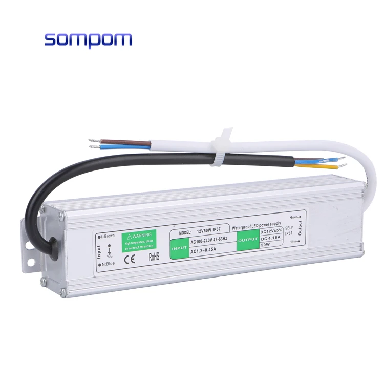 110V/220V  IP67 12V 4.16A 50W waterproof constant current led driver