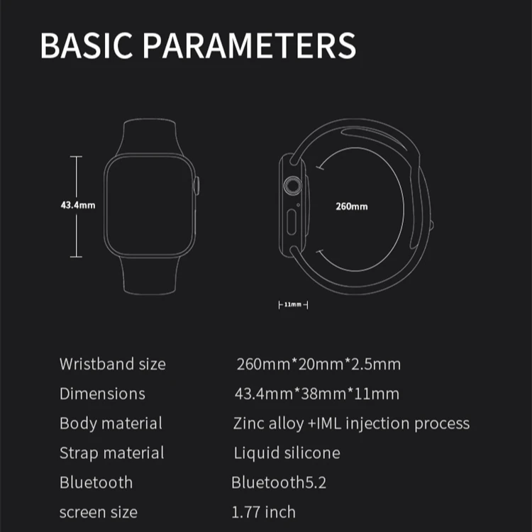 High Quality Health Tracker Hw19 Smartwatch Custom Wallpaper Wristband Waterproof 1.77 Full Screen Smart Watch