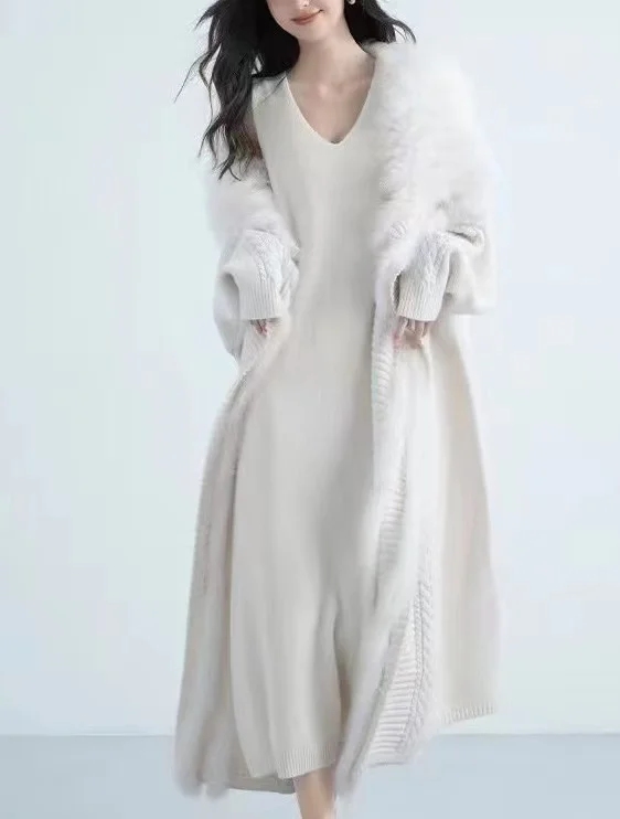 customized streetwear high fashion Cashmere Wool Blended  outerwear Luxury  Women Long real woolen coats