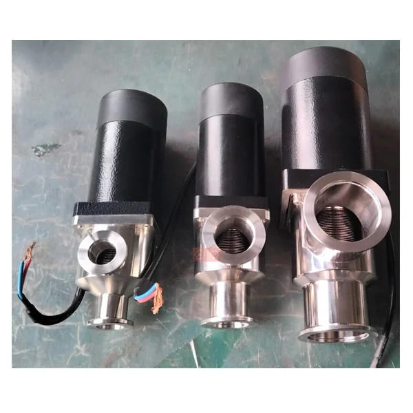 SS304 KF40 Bellows Sealed Stainless Steel GDC-J Vacuum Electromagnetic Angle Valve