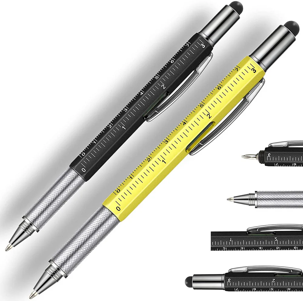 Amazon hot selling cheap price 6 in 1 multi function tool plastic ball point stylus pen