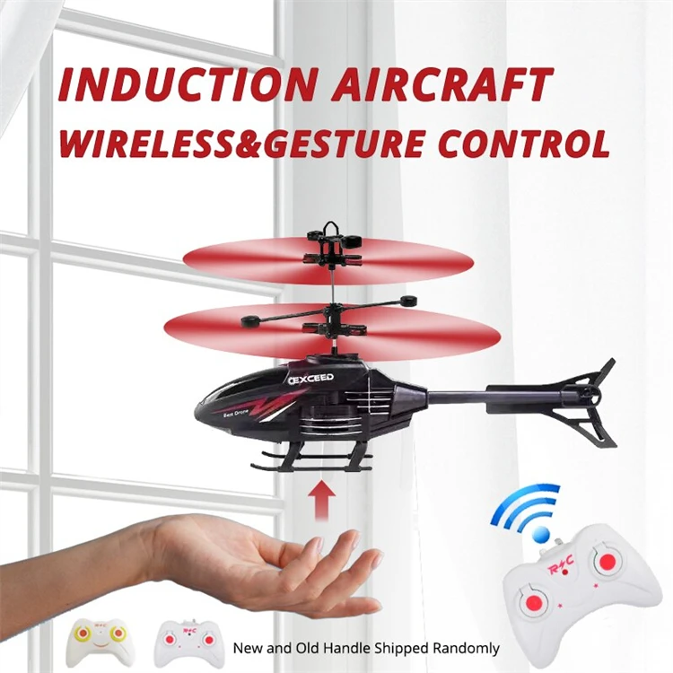 Remote Induction 2 In1 Mode 2CH Light Floating Rechargeable Aircraft Toy 3 Colors Remote Control Helicopter with Lights