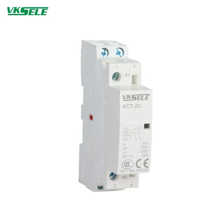 VKSELE weikesen factory KCT-32 modular contactor 32A 1 pole 2 pole AC24V 110V 220V 1NO 1NC 2NO 2NC 1NO1NC household contactor