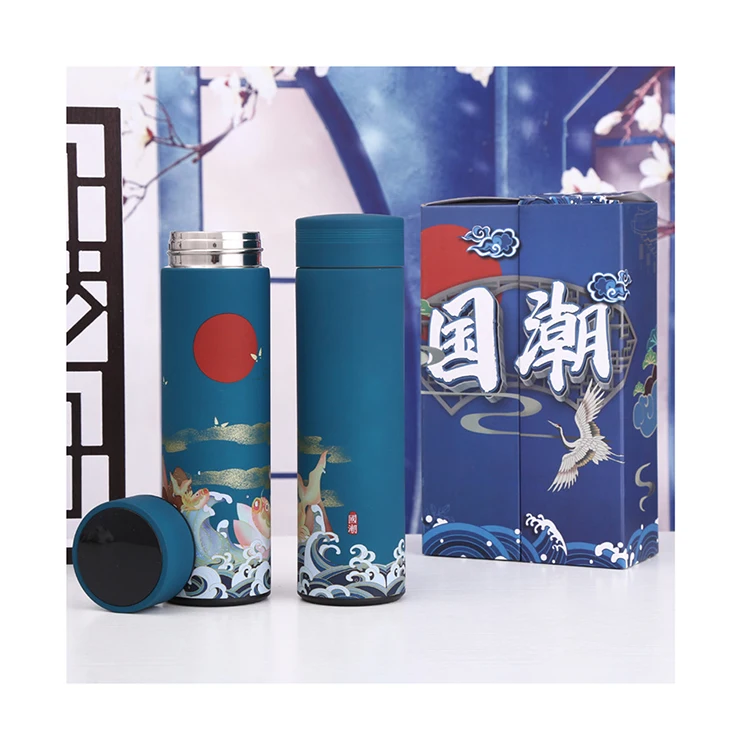 Oem Chinese Culture Spray Paint 500Ml Stainless Steel Vacuum Flask Thermo Bottle Water Flask Cup
