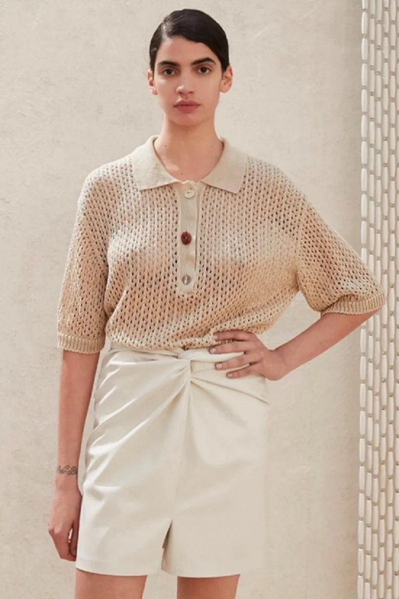 Protein plain leather black high waist short skirt