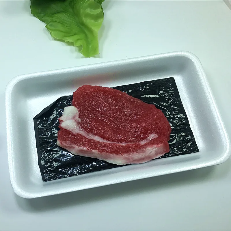 Белые пластиковые одноразовые экологически чистые лотки для мяса из пенополистирола