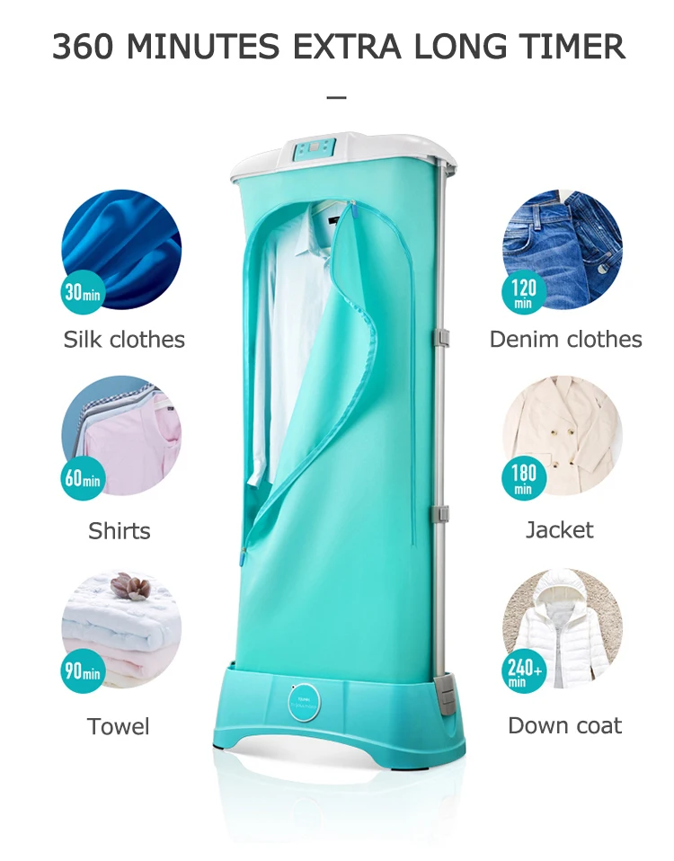 Hot steam air heater cabinet remote control freestanding portable electric clothes dryer foldable